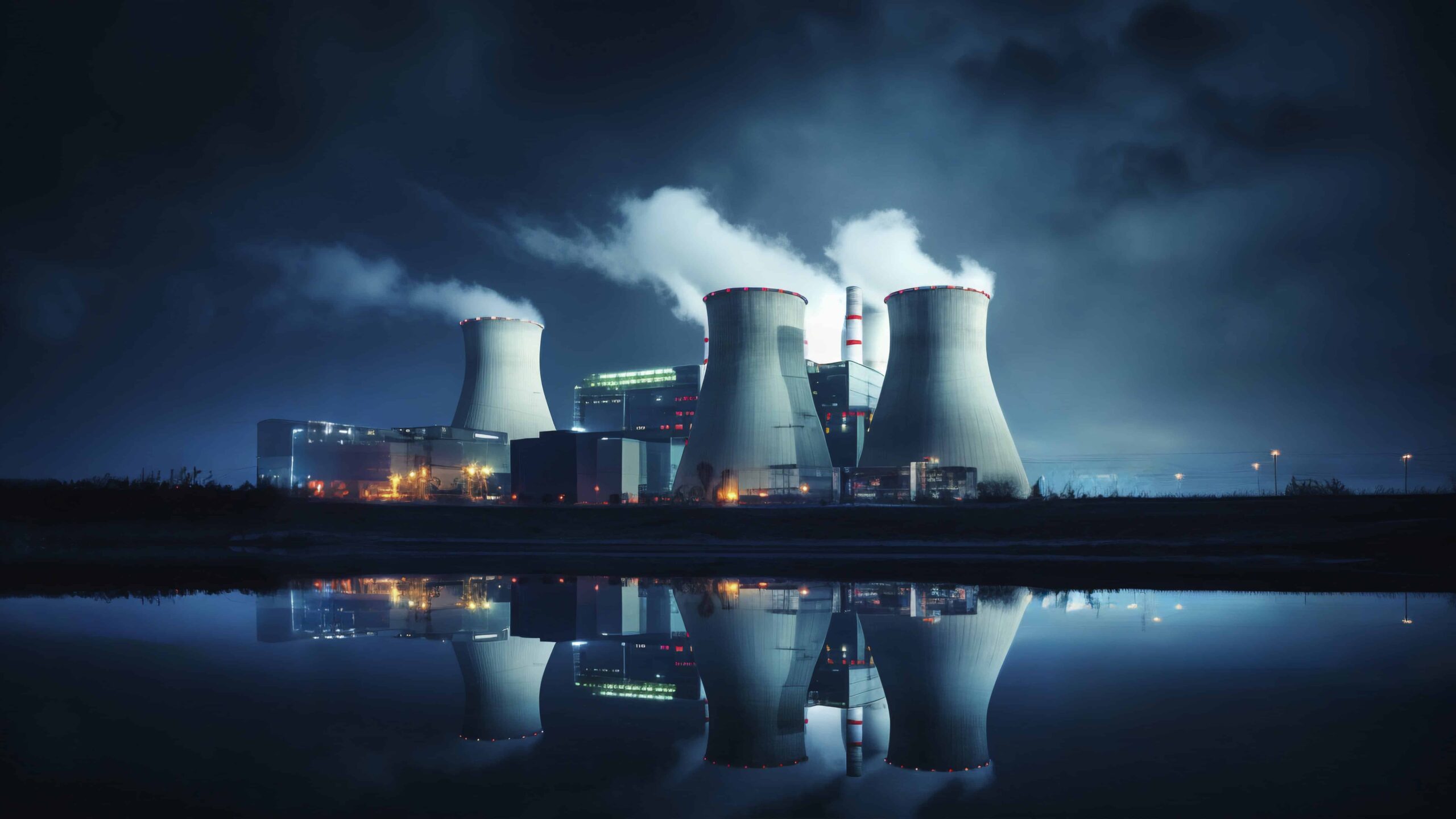 view nuclear power plant with towers letting out steam from process 2 1 scaled